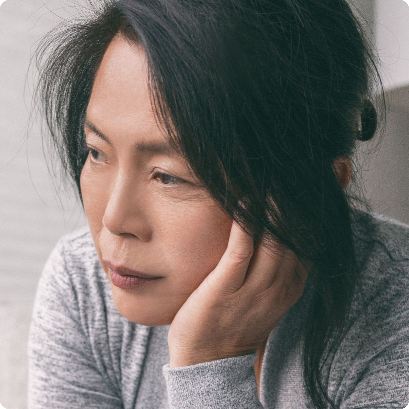 Asian woman feeling grief from anxiety